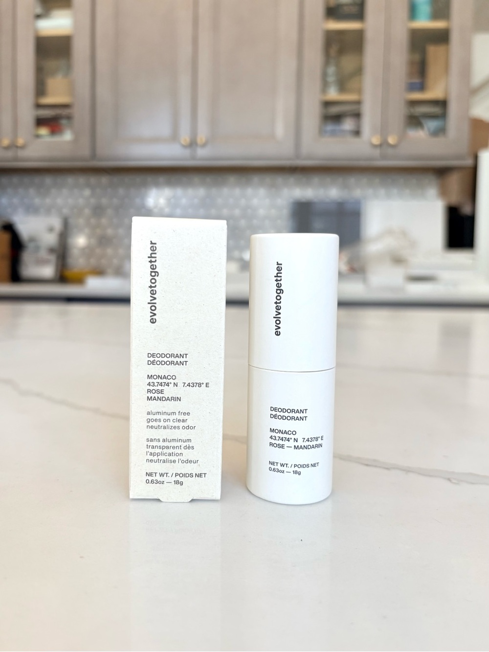 NIB Evolvetogether Plant Based Mini Deodorant - Monaco ( Rose / Mandarin)